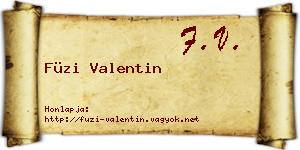 Füzi Valentin névjegykártya